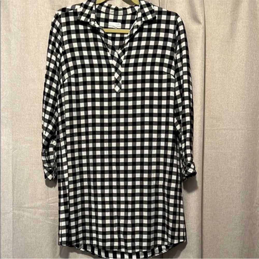 J. Jill Black and White Gingham Tunic
